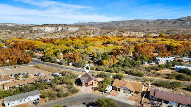 aerial view featuring a mountain view