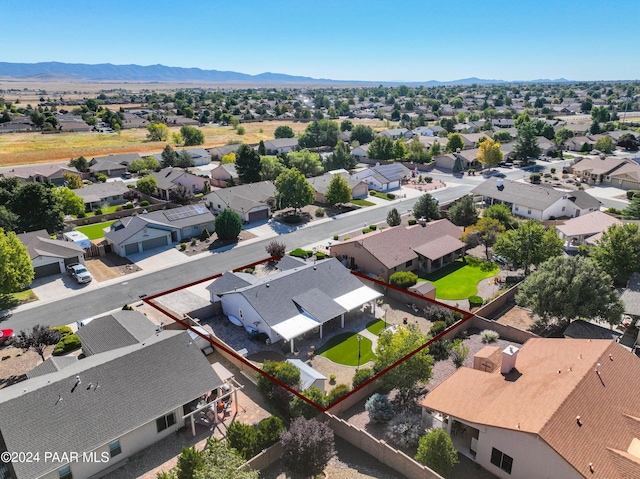 drone / aerial view with a mountain view