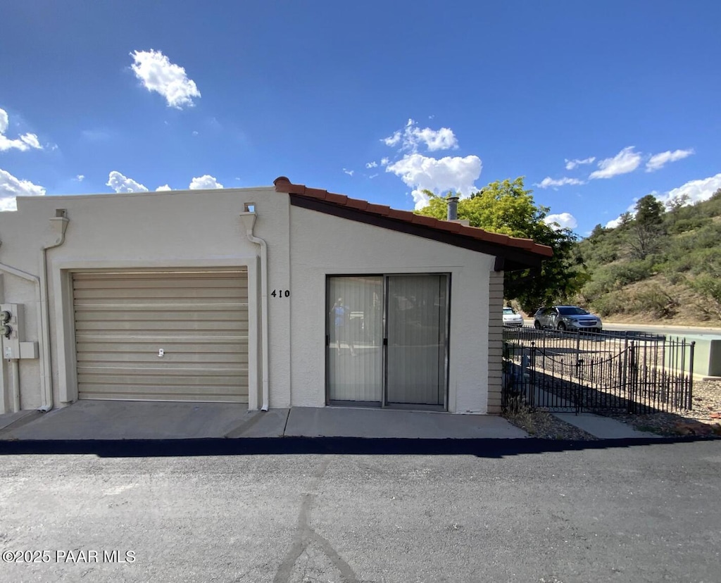 view of garage