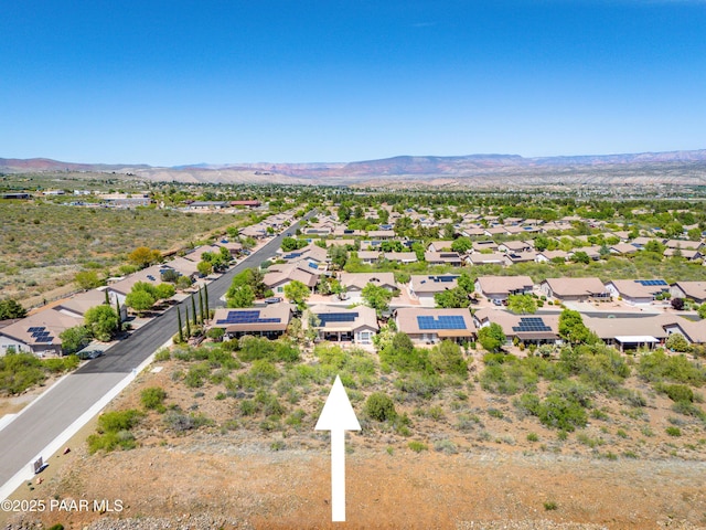 2315 W Desert Willow Dr, Cottonwood, AZ 86326 - aerial view featuring a mountain view and a residential view