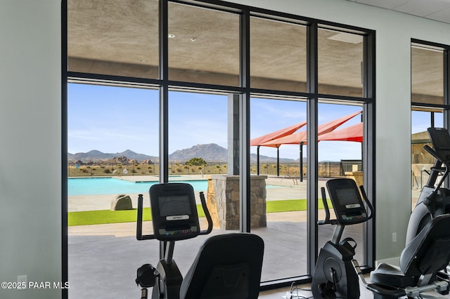 5385 Rocky Vista Dr, Prescott, AZ 86301 - workout area with a mountain view, healthy amount of natural light, and expansive windows