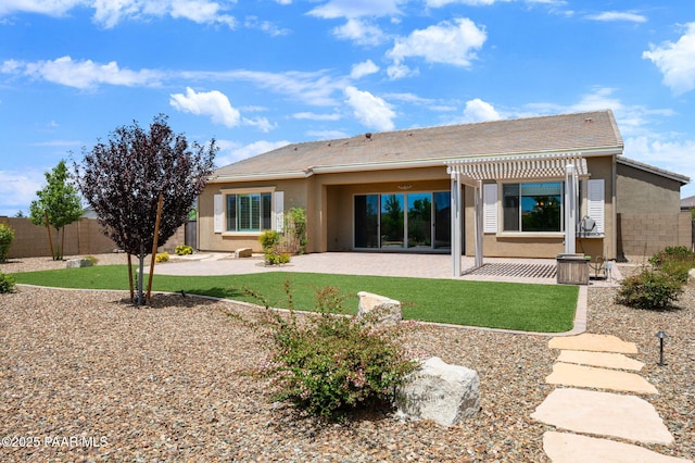 5385 Rocky Vista Dr, Prescott, AZ 86301 - back of property featuring stucco siding, a patio, and a pergola
