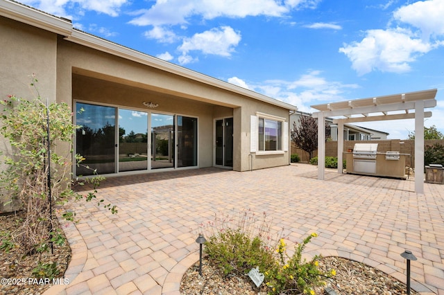 5385 Rocky Vista Dr, Prescott, AZ 86301 - view of patio / terrace with exterior kitchen and a pergola