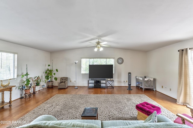 2345 Shinnery Ln, Prescott, AZ 86301 - living room featuring ceiling fan and wood finished floors