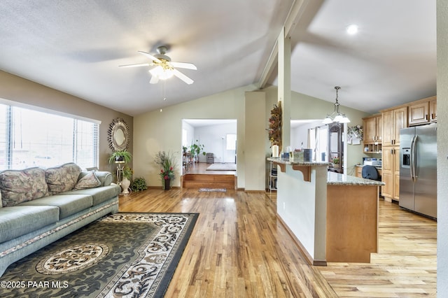 2345 Shinnery Ln, Prescott, AZ 86301 - living room featuring ceiling fan and light wood finished floors