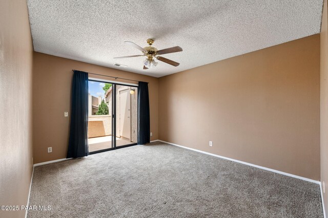 2180 Resort Way Unit S B, Prescott, AZ 86305 - spare room with ceiling fan, carpet floors, baseboards, and a textured ceiling