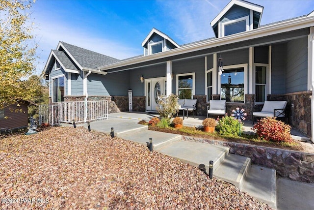 view of front of house featuring covered porch