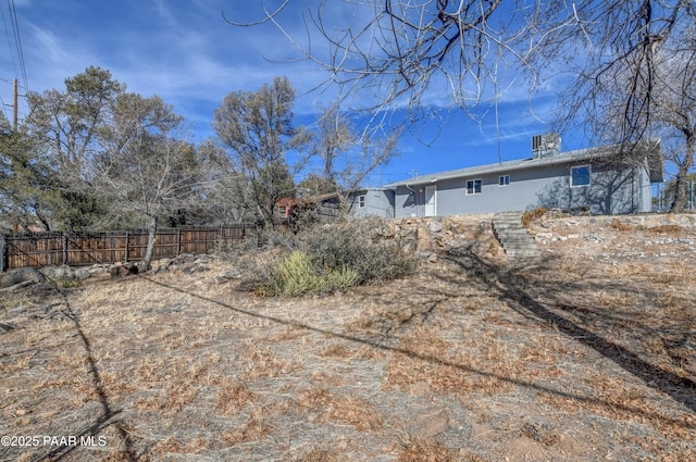 view of yard with fence