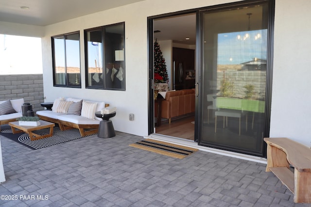 view of patio with outdoor lounge area