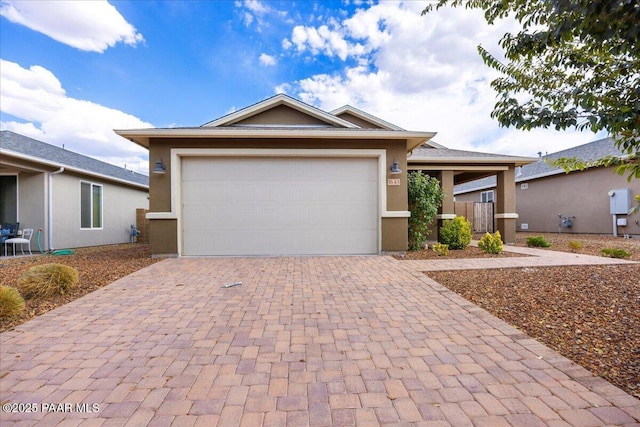 view of front facade with a garage