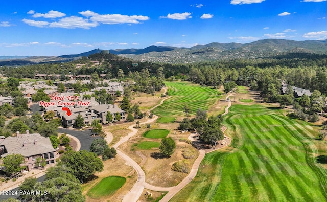 1716 Alpine Meadows Ln Unit 403, Prescott, AZ 86303 - aerial view of property and surrounding area featuring mountains, a local golf course, and nearby suburban area