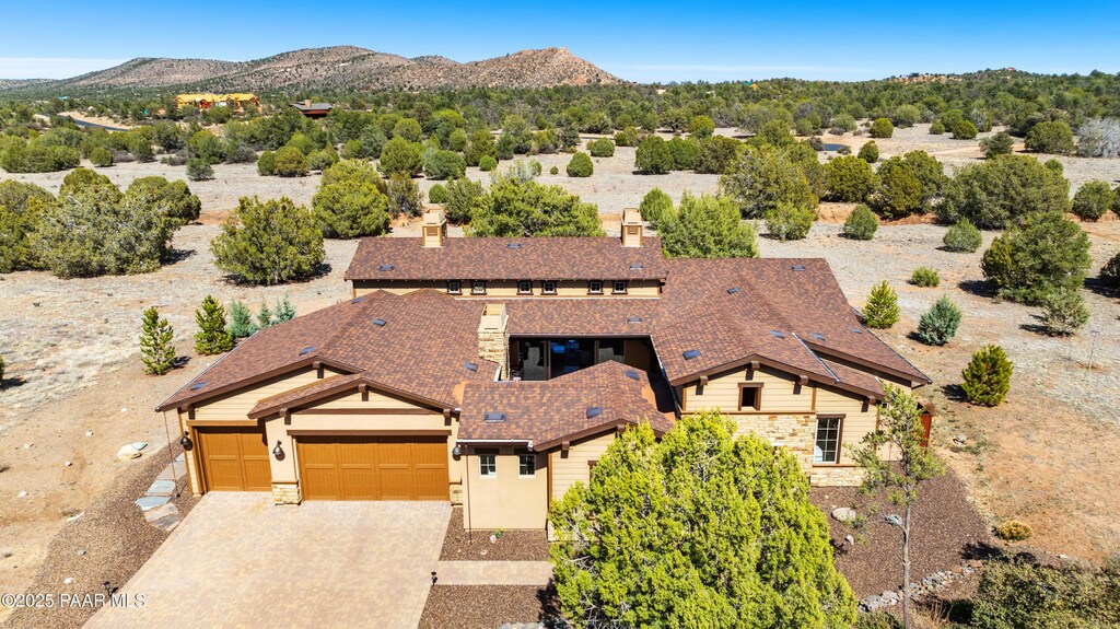 15475 N Heatherbrae Dr, Prescott, AZ 86305 - bird's eye view featuring a mountain view