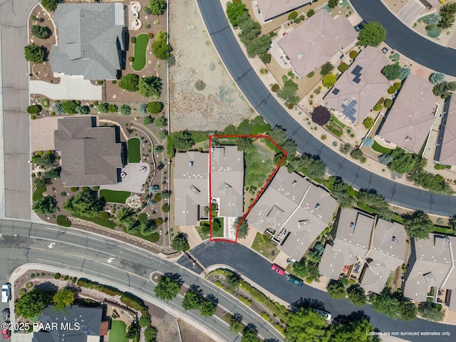 1222 Crown Ridge Dr, Prescott, AZ 86301 - aerial perspective of suburban area with property boundaries highlighted