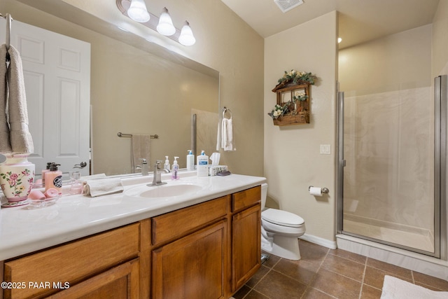 1222 Crown Ridge Dr, Prescott, AZ 86301 - bathroom with vanity, a shower stall, and tile patterned flooring
