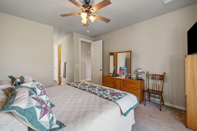 1222 Crown Ridge Dr, Prescott, AZ 86301 - bedroom with light colored carpet and ceiling fan