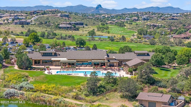1222 Crown Ridge Dr, Prescott, AZ 86301 - aerial view of residential area featuring a golf course and a water and mountain view