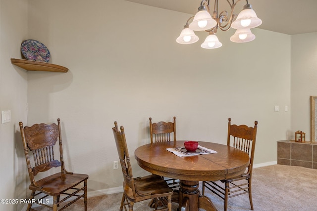 1222 Crown Ridge Dr, Prescott, AZ 86301 - dining space with light colored carpet and a chandelier