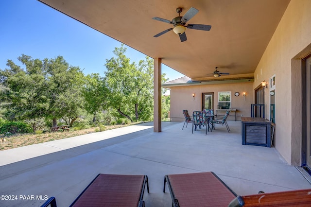 view of patio / terrace with ceiling fan