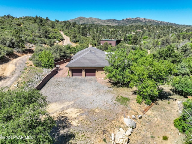 drone / aerial view with a mountain view