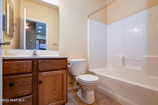 1005 N Rolling Green Rd, Dewey-Humboldt, AZ 86327 - bathroom with bathtub / shower combination, tile patterned floors, and vanity