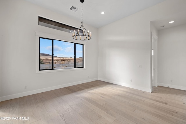 4655 E Alma Ln, Prescott Valley, AZ 86314 - spare room with a chandelier, light wood finished floors, and recessed lighting