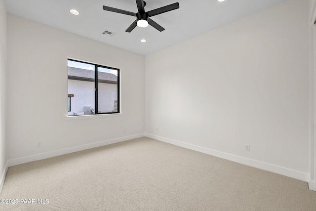 4655 E Alma Ln, Prescott Valley, AZ 86314 - empty room featuring light carpet, recessed lighting, and ceiling fan