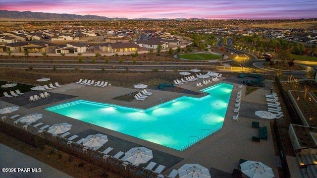4655 E Alma Ln, Prescott Valley, AZ 86314 - community pool with a patio, a residential view, and a mountain view