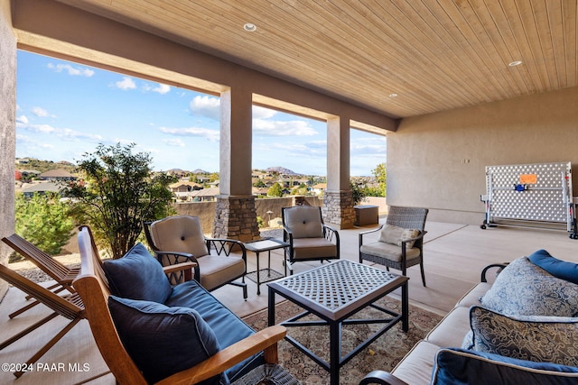 view of patio with an outdoor hangout area