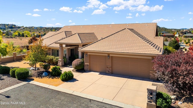 view of front of house with a garage