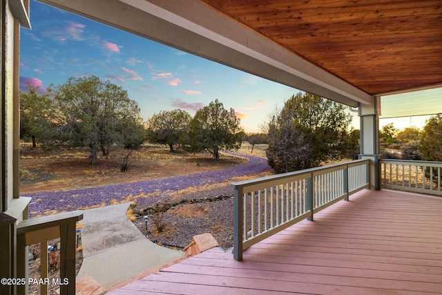 view of deck at dusk