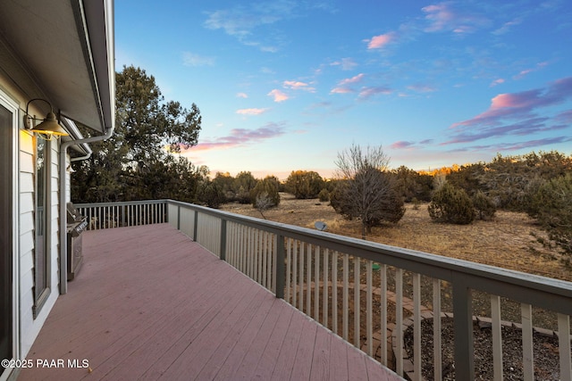 view of deck at dusk