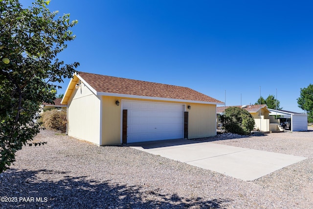 view of garage