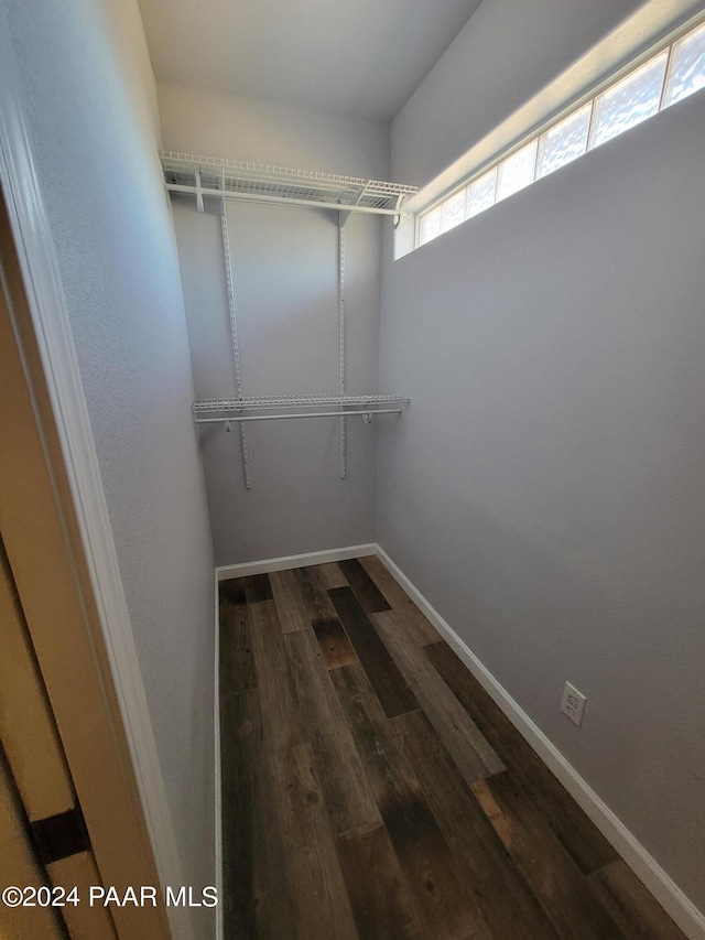 walk in closet featuring hardwood / wood-style floors