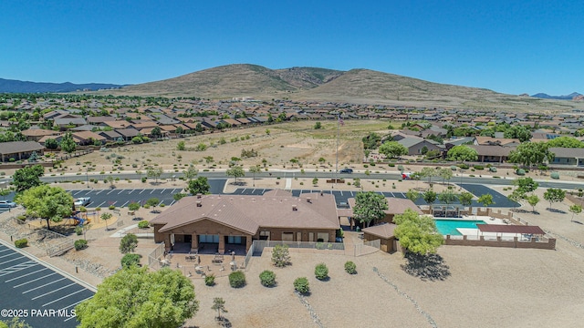 3824 N Wakefield Dr, Prescott Valley, AZ 86314 - aerial view of residential area featuring a mountainous background and a pool area