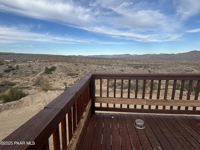 deck with a mountain view