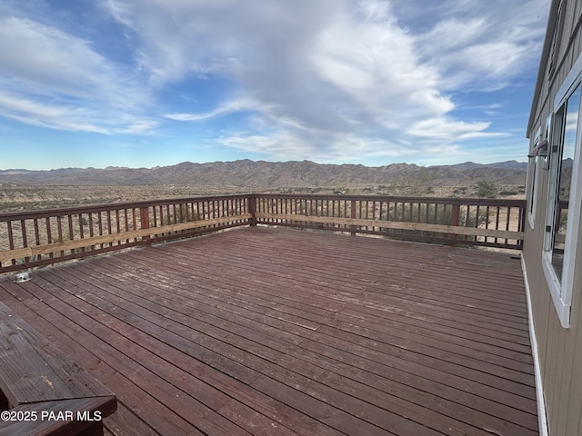 deck with a mountain view