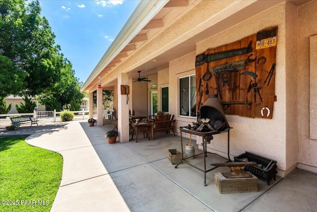 977 Kristin St, Chino Valley, AZ 86323 - view of patio / terrace featuring ceiling fan and outdoor dining area
