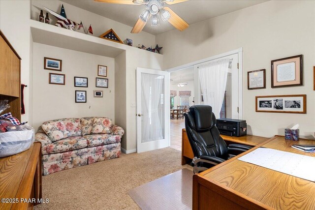 977 Kristin St, Chino Valley, AZ 86323 - office area featuring a ceiling fan and carpet floors