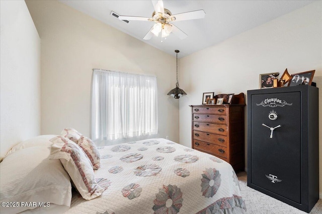 977 Kristin St, Chino Valley, AZ 86323 - carpeted bedroom with vaulted ceiling and ceiling fan