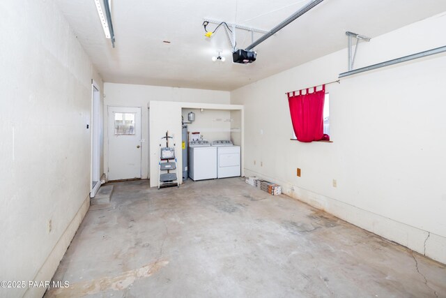 3924 N Taylor Dr, Prescott Valley, AZ 86314 - garage featuring independent washer and dryer, a garage door opener, and water heater