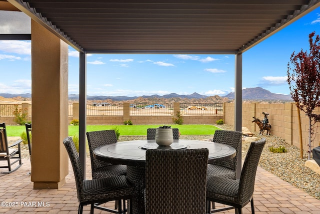 5242 High Cliff Way, Prescott, AZ 86301 - view of patio / terrace with a mountain view and outdoor dining area