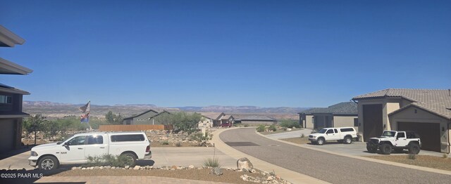 view of road with a mountain view