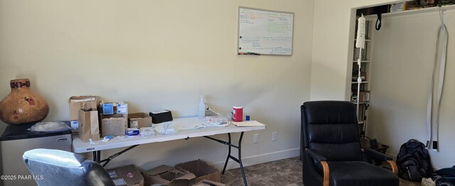 home office with baseboards