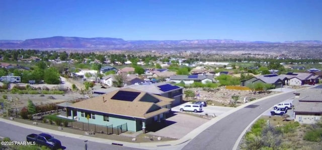 aerial view with a mountain view