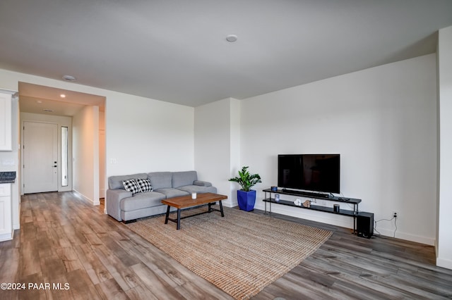 living room with light wood-type flooring