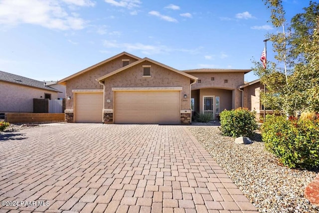 view of front facade with a garage