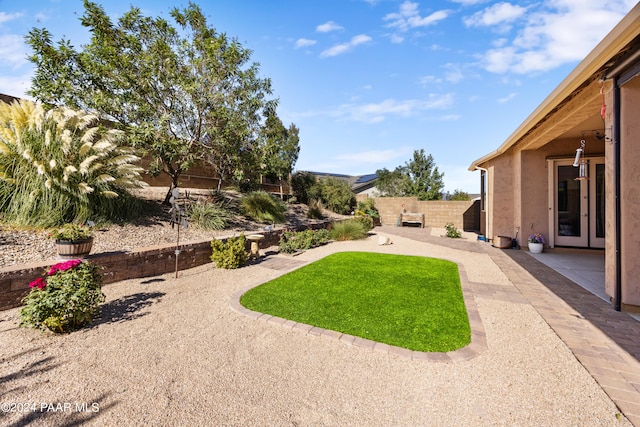 view of yard with a patio area