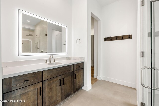 1148 S Lakeview Dr, Prescott, AZ 86301 - full bathroom featuring vanity, baseboards, and a stall shower