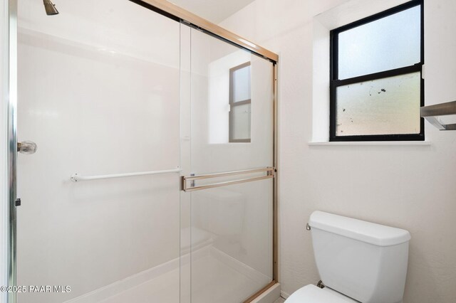1893 Forest Vw, Prescott, AZ 86305 - bathroom with toilet, a shower stall, and plenty of natural light