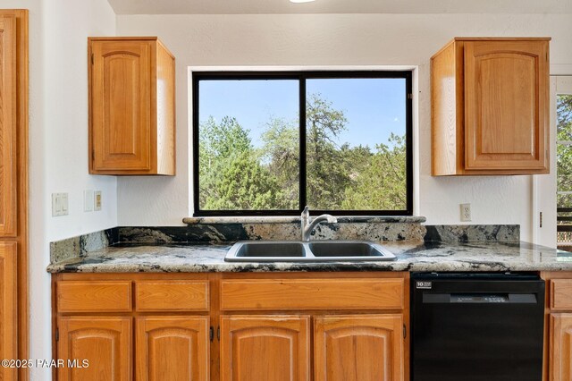 1893 Forest Vw, Prescott, AZ 86305 - kitchen featuring dishwasher, a sink, and light stone counters